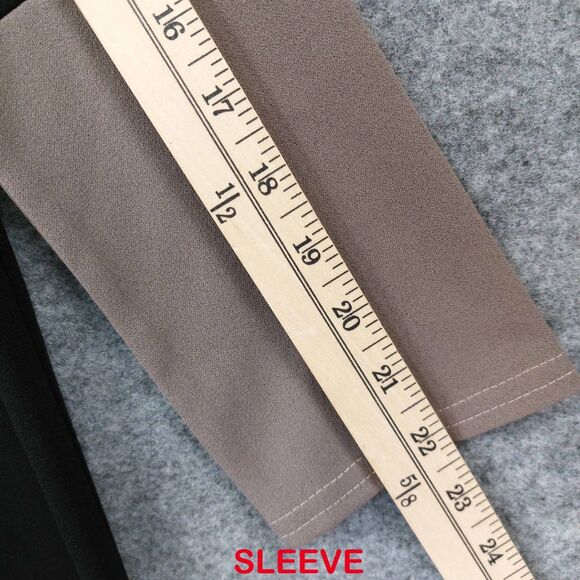 Boohoo Womens Medium Long Duster Cardigan Black Taupe Colorblock Open Front Maxi - Picture 6 of 9